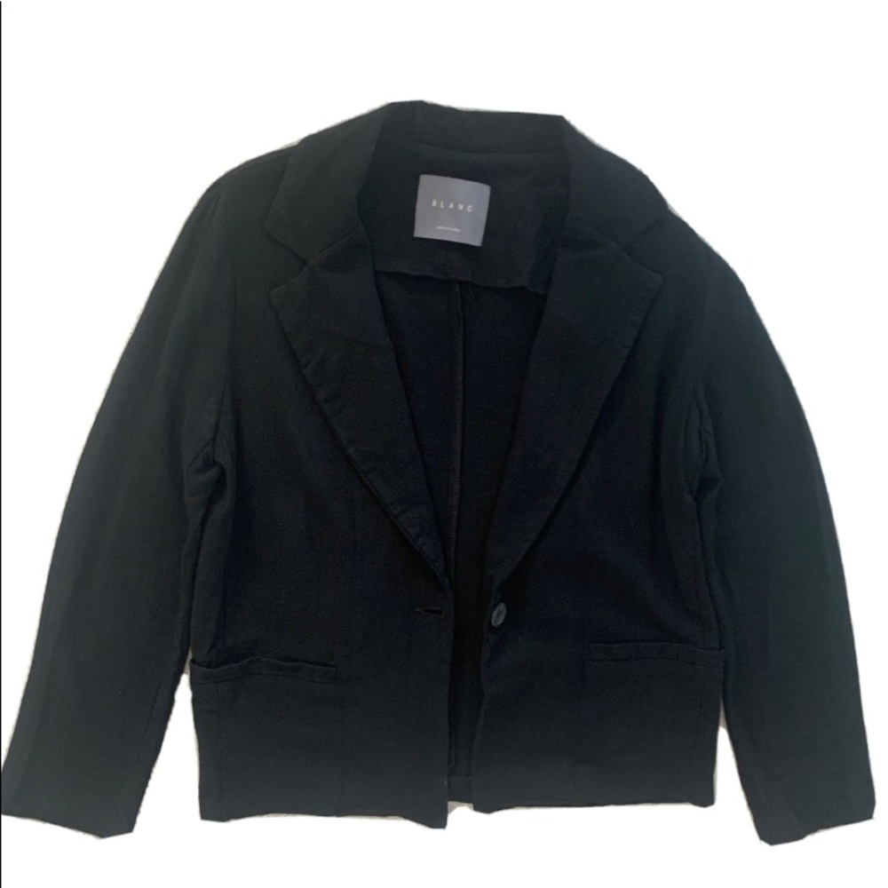 Korean Handmade Linen Black Blazer S~M